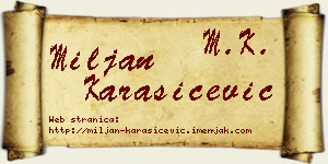 Miljan Karašićević vizit kartica